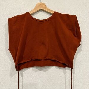 Manuri Revolve Cropped Rust Brown Women's Crop Top